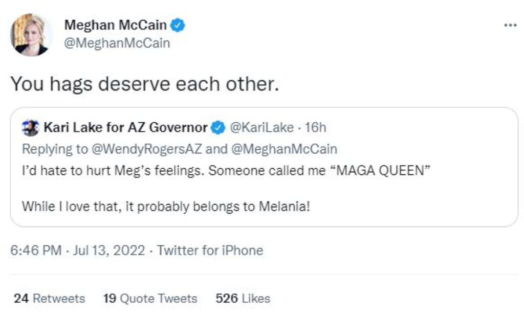 Meghan McCain Has Twitter Meltdown, Gets Wrecked By Kari Lake & Wendy Rogers