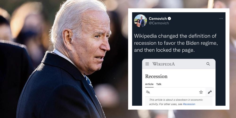 Wikipedia redefines 'recession' to resemble Biden's changes—then locks page to new edits