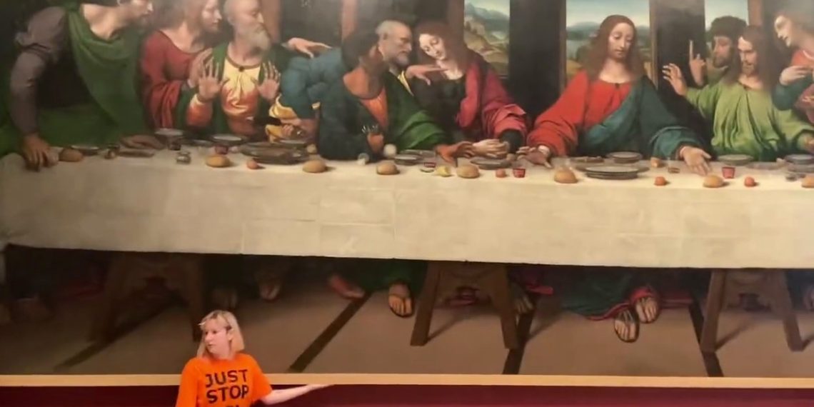Climate Change Protesters Glue Themselves To Centuries-Old Copy Of Leonardo da Vinci’s ‘The Last Supper’ Painting