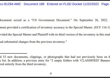 DOJ Once Again Changes Trump Seizure Evidence List Dropping “Empty Classified Folders”, and Continues Refusing to Give President Trump Lawyers the Affidavit Used for Search Warrant
