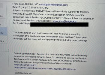 From the Twitter Files: Pfizer board member Scott Gottlieb secretly pressed Twitter to hide posts challenging his company's massively profitable Covid jabs