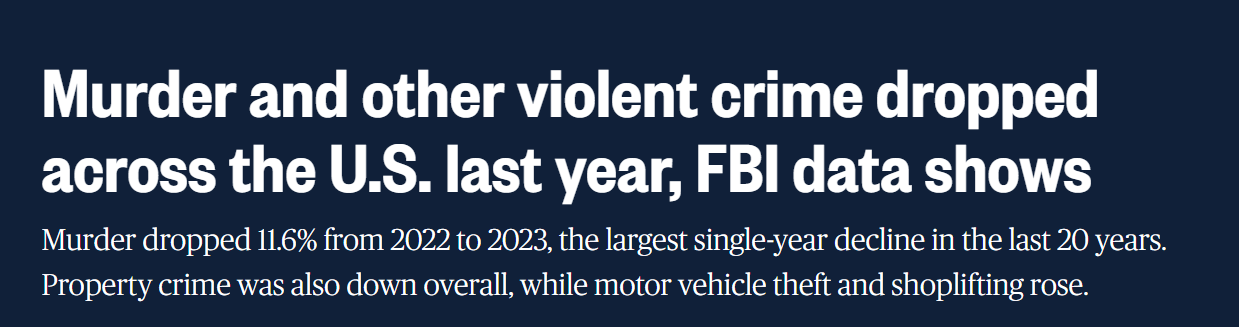 Don’t Believe Your Lying Eyes: FBI Says Crime Is Down