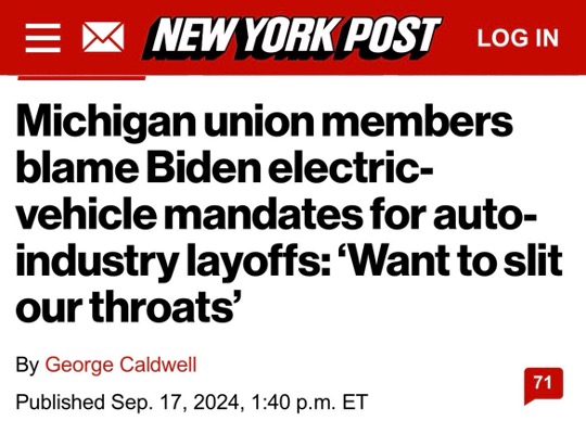 Michigan union members blame Biden electric-vehicle mandates for auto-industry layoffs: ‘Want to slit our throats’