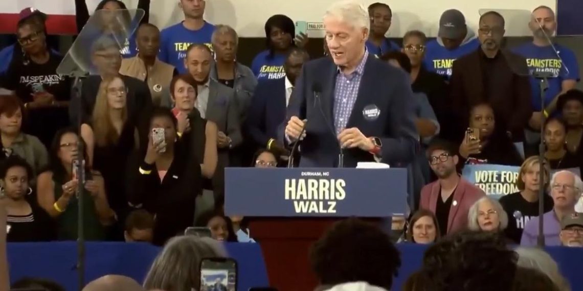Bill Clinton Sounds Like Death at Tim Walz Rally Held in Corner of Gym in Durham, North Carolina (VIDEO)