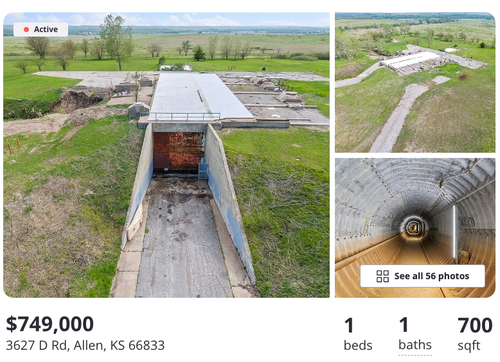 Zillow Gone Wild: Ex-ICBM Silo In Kansas Dubbed A 'Zombie-Proof Underground Fortress', Listed For $749k