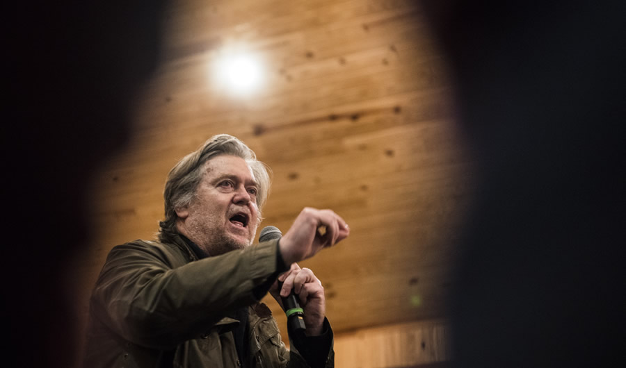 Steve Bannon Taught Civics in Prison, and Now Schools the Reporters