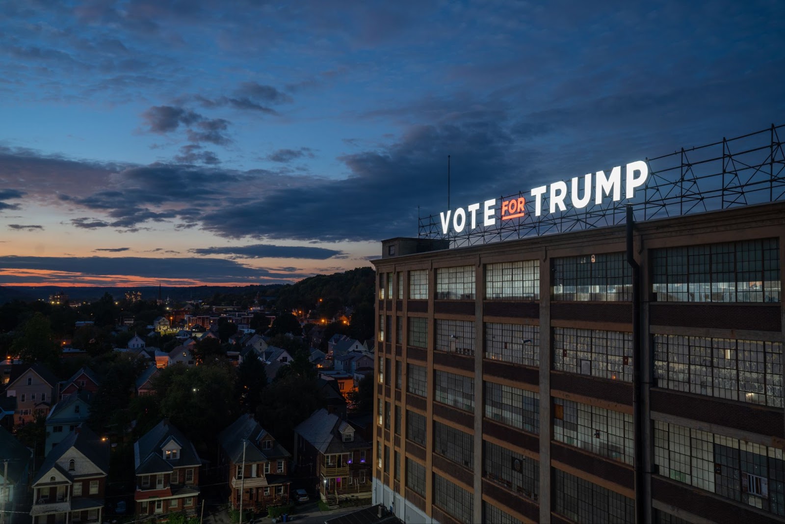 Amsterdam, New York Business Owner Defies City Order and Will Not Take Down Massive “Vote for Trump” Sign – Announces MASSIVE Pro-Trump Party on Monday Instead