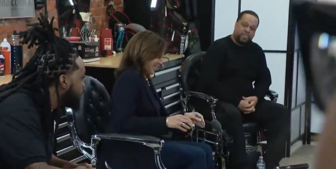 CRINGE: A Desperate Kamala Harris Visits Barbershop in Philly and Breaks Out Her Fake Accent in Last-Minute Pitch to Black Voters (VIDEO)