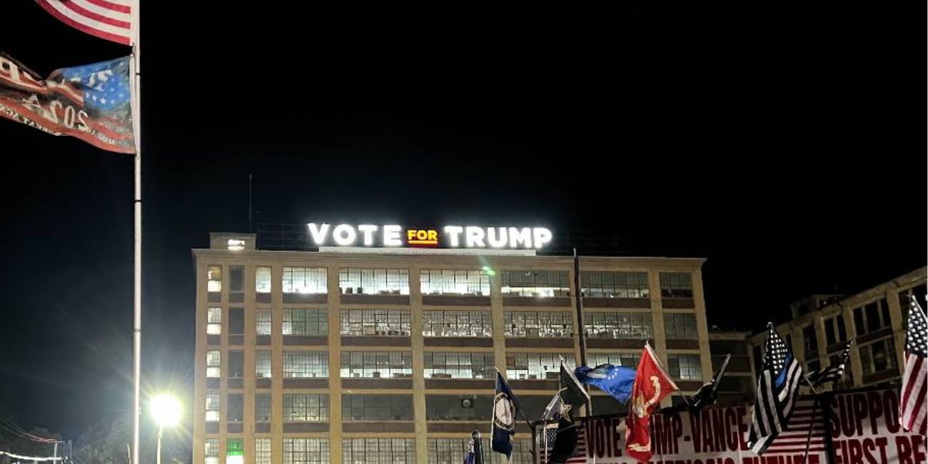 100-Foot ‘Vote for Trump’ Sign Lit up in Amsterdam, NY After Court Rules Against Democrat-Run City for Trying to Block It