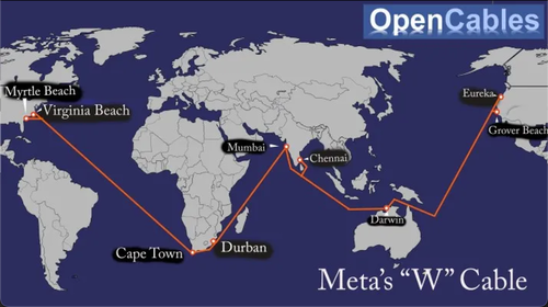 Meta Plans $10 Billion Undersea Global Fiber Network In "W" Formation To Avoid Sabotage