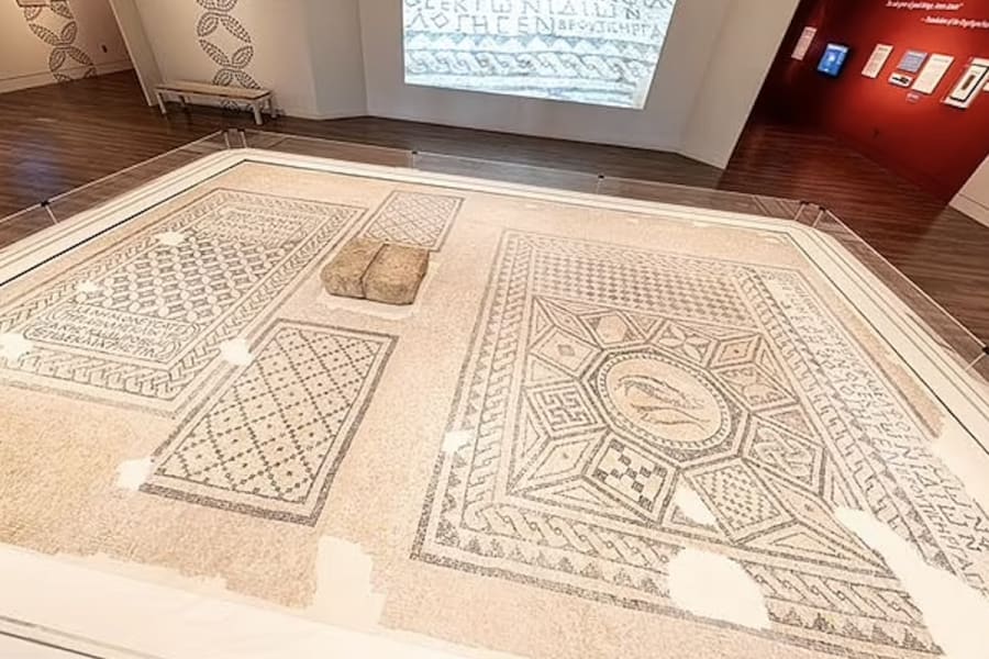 Ancient mosaic from Israel equating Jesus with God on display in US