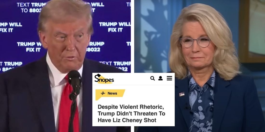 Snopes Debunks Liz Cheney ‘Execution’ Hoax in Fact-Check of Kamala Harris Campaign, MSNBC, CNN