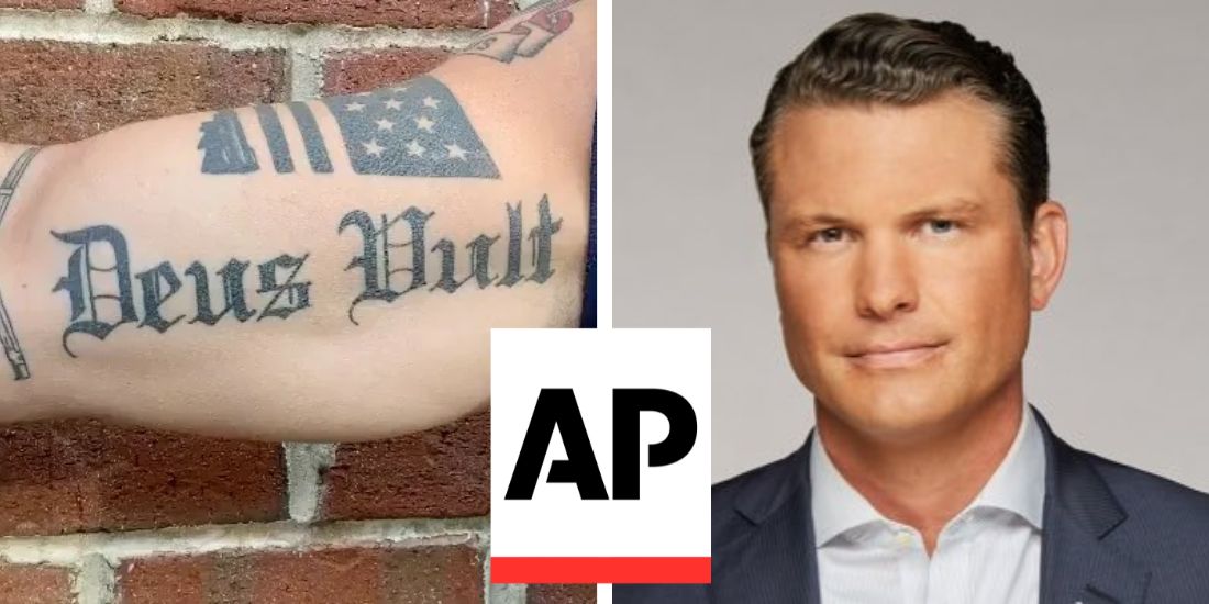 Incoming Sec Def Hegseth blasts AP for 'anti-Christian bigotry,' spreading false claim his tattoo praising God is 'white supremacist'