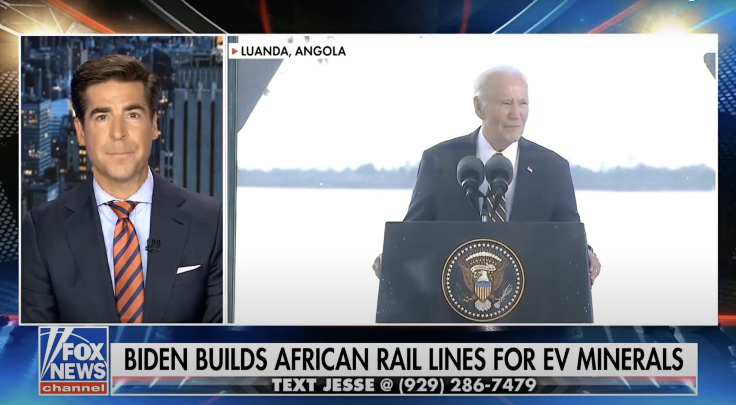 Jesse Watters Suggests the True Motives Behind Biden’s Africa Trip: ‘Building Railways to Exploit Child Labor for the Green New Deal’