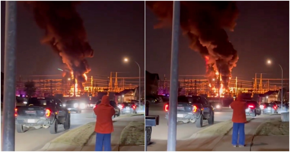 Massive Fire Erupts After Power Substation Explosion in North Fort Worth, Texas — Triggers Voluntary Evacuations